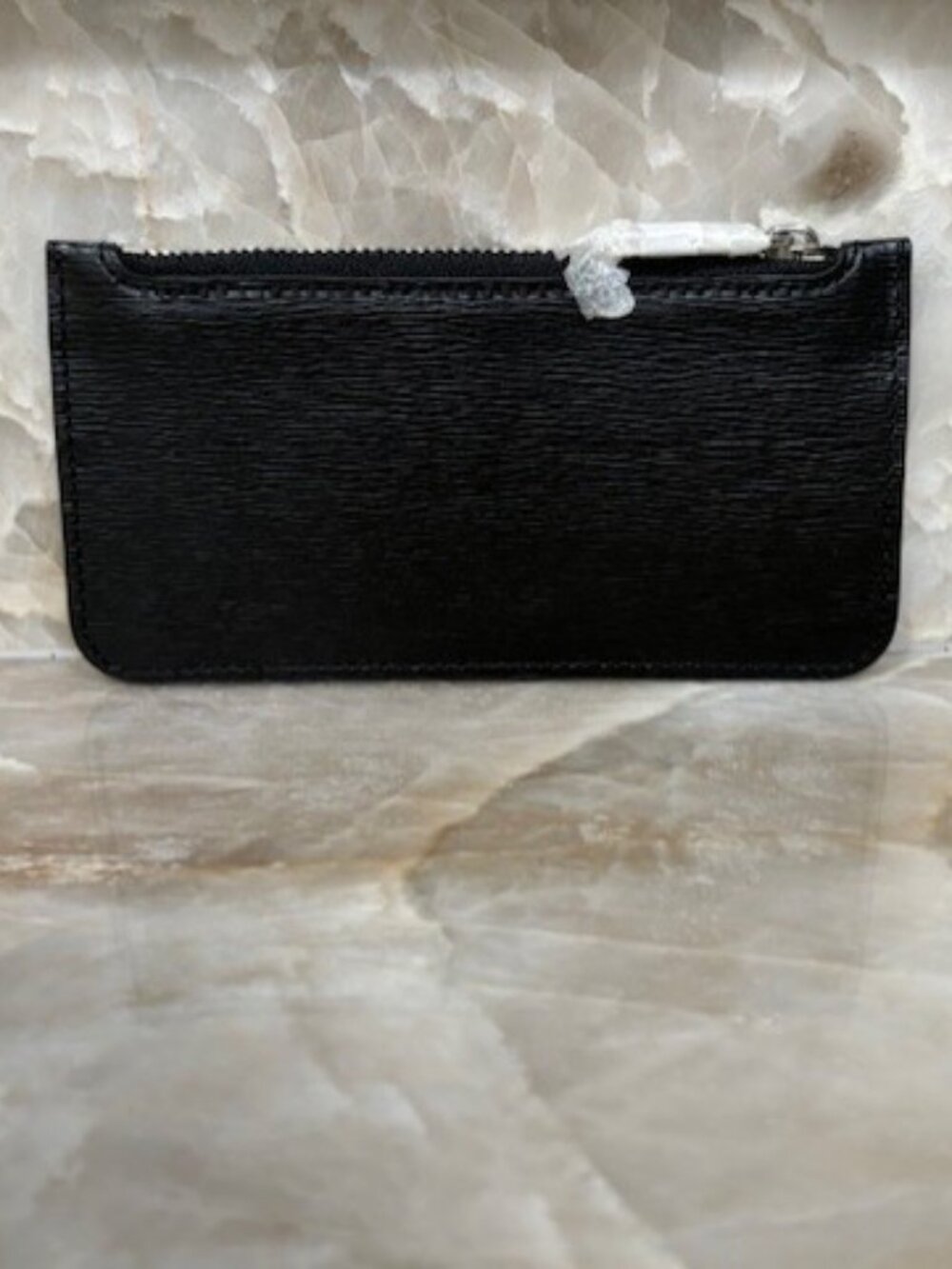 Lauren Ralph Lauren Zip Coin Wallet Purse Pouch Black Cow Leather 6"W x 3"H NWOT - Picture 2 of 9